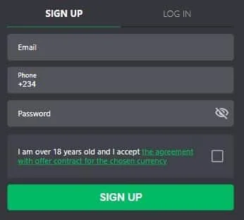Surebet247 registration form